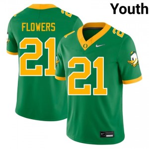 Top-Tier Aaron Flowers #21 Ducks Green Jersey | Youth University Football Swen Fan Gear 69345768