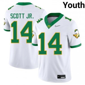 #14 Aaron Scott Jr. Ducks White Jersey | Authentic Stitched Youth Player Football Gear 41347510