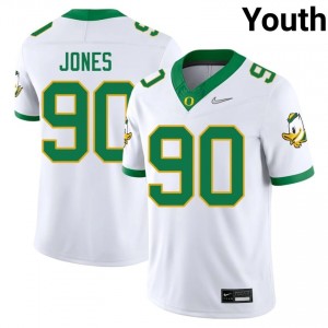 Anthony Jones #90 Oregon Jersey | Iconic White College Football Youth Stitched 12321058