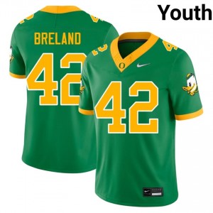 Green Aydin Breland #42 Ducks Jersey | Youth High School Football Fresh Embroidery 36454788