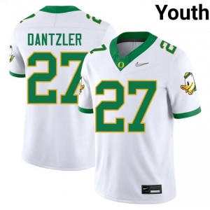 Elite Thread Bleu Dantzler #27 Oregon White Jersey | Youth University Football Stitched Fan Gear 43401020
