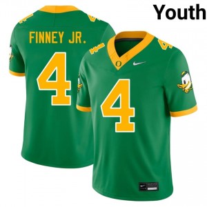 Green Brandon Finney Jr. #4 Oregon Ducks Jersey | Youth High School Football Fresh Embroidery 64214088