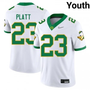 White Brayden Platt #23 Oregon Jersey | Youth High School Football Moisture Wicking Embroidery 11904509
