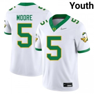 White Dante Moore #5 UO Jersey | Youth High School Football Moisture Wicking Stitched 32488929