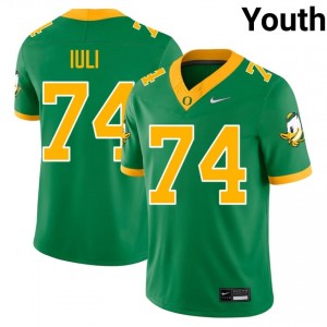 Durable Dave Iuli #74 Oregon Ducks Green Jersey | Youth University Football Embroidery Fan Gear 36620542