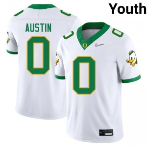 Daylen Austin #0 Oregon Jersey | Iconic White College Football Youth Embroidery 17781891