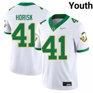 #41 Dutch Horisk Oregon White Jersey | Authentic Stitched Youth Player Football Gear 43162208