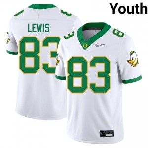 Officially Licensed Hudson Lewis #83 Oregon Ducks White Jersey | Youth University Football Stitched Fan Gear 30044773