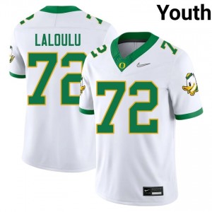 Iapani Laloulu #72 Ducks Jersey | Iconic White College Football Youth Stitched 43484345