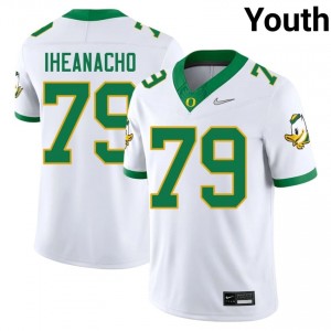 White Immanuel Iheanacho #79 UO Ducks Jersey | Youth High School Football Licensed Stitched 25197848