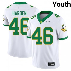 White Jay Harden #46 Ducks Jersey | Youth High School Football Moisture Wicking Stitch 39418268
