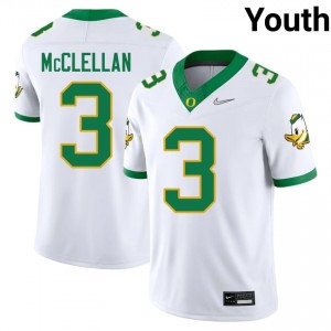 UO Ducks Jeremiah McClellan #3 White Jersey | Genuine Stitched NCAA Football Youth Apparel 10172811
