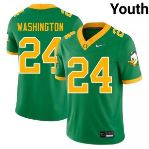 Top-Tier Jett Washington #24 UO Green Jersey | Youth University Football Swen Fan Gear 90975552