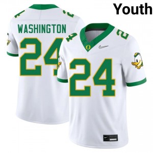 White Jett Washington #24 Oregon Jersey | Youth High School Football Licensed Stitched 80893631