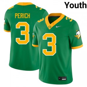 Durable Koi Perich #3 Ducks Green Jersey | Youth University Football Swen Fan Gear 51710706