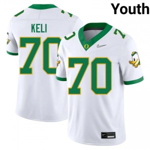 White Koloi Keli #70 Ducks Jersey | Youth High School Football Moisture Wicking Stitched 80424344