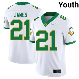 Officially Licensed LaMichael James #21 Oregon White Jersey | Youth University Football Stitched Fan Gear 16959078