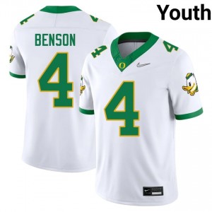 #4 Malik Benson Oregon Ducks White Jersey | Authentic Stitched Youth Player Football Gear 82733696