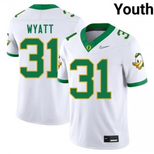 #31 Nasir Wyatt Oregon Ducks White Jersey | Alumni Stitched Youth Player Football Gear 26836803