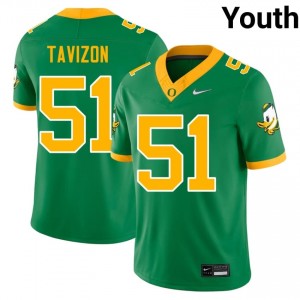 Oregon Ducks Prince Tavizon #51 Green Jersey | Essential Swen NCAA Football Youth Apparel 37709911