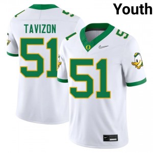 Prince Tavizon #51 UO Ducks Jersey | Iconic White College Football Youth Stitched 36521563