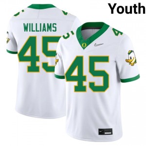 Officially Licensed Torrence Williams #45 Oregon Ducks White Jersey | Youth University Football Stitch Fan Gear 24367072