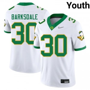 #30 Xavier Barksdale Ducks White Jersey | Authentic Stitched Youth Player Football Gear 55948298