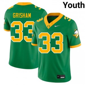 Green Zach Grisham #33 UO Ducks Jersey | Youth High School Football Limited Swen 67650937