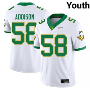 Officially Licensed Ziyare Addison #58 UO Ducks White Jersey | Youth University Football Embroidery Fan Gear 53004395